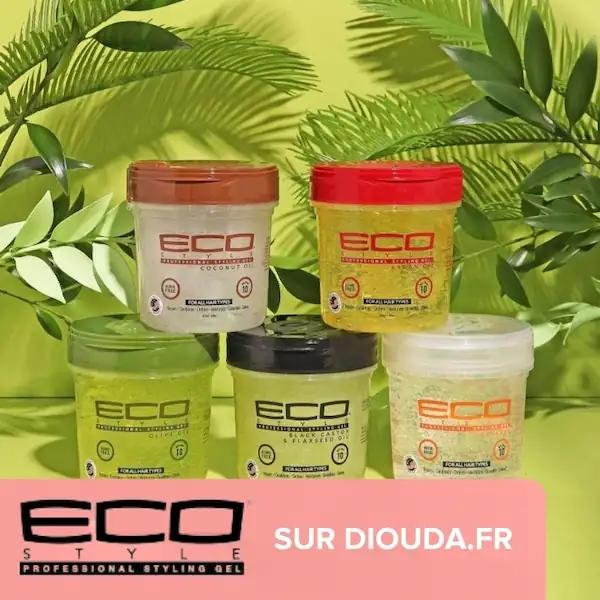 Gel Eco Styler sans alcool, pour plaquer et définir les boucles des cheveux bouclés, frisés et crépus.