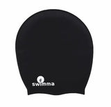 Bonnet de Natation Extra-Large en Silicone Imperméable de Qualité Supérieure Swimma Caps - Noir 36CM