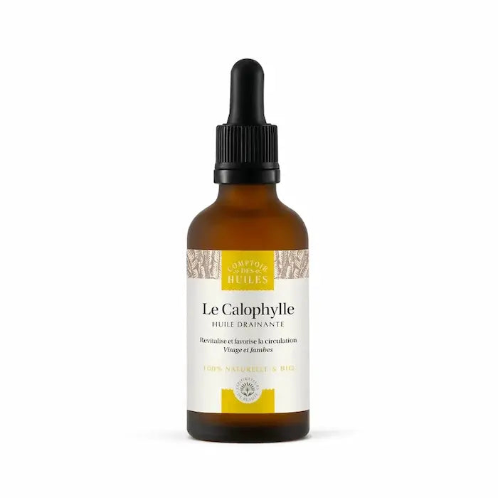 Huile de Calophylle BIO - Drainante elle stimule la micro-circulation*. Elle revitalise les zones fatiguées (diminution des poches et des cernes) et soulage les douleurs causées par les jambes lourdes.