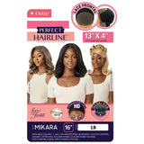 Perruque confectionnée avec une lace frontal hd transparente 13x4. Fabriquée en cheveux synthétique avec une texture light yaki pour un rendu naturel. Outre Mikara Perfect Hairline.