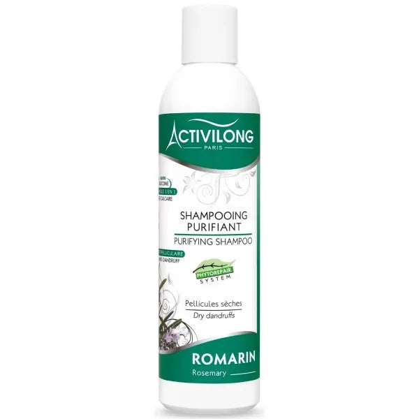 Activilong Shampooing Purifiant Romarin. Purifie les cuirs chevelus à tendance pelliculaire.