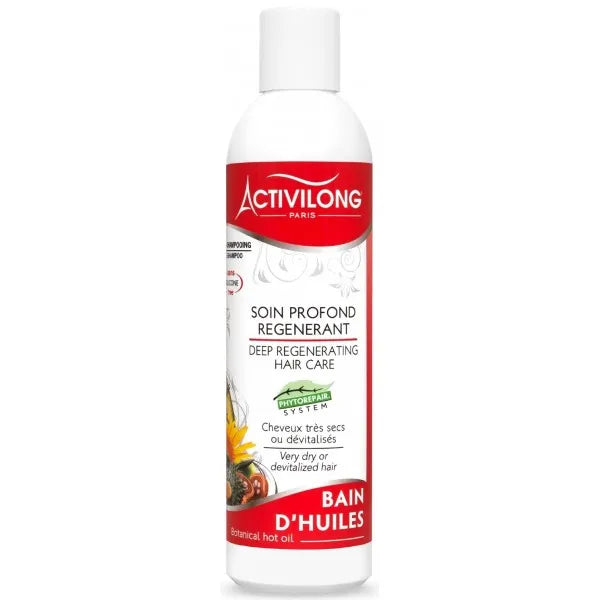 Activilong - Bain d'huiles Soin Profond Régénérant pour cheveux très secs ou dévitalisés Flacon 250 ML