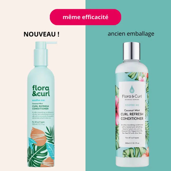 Flora & Curl Curl refresh conditioner Cheveux Bouclés Frisés à la noix de coco et Menthe