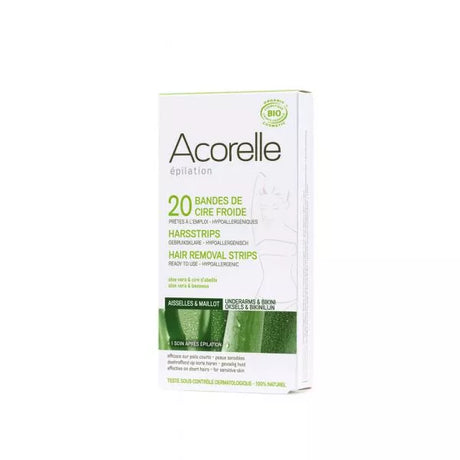 Bande de cire froide aisselles maillot BIO - 10 x 2 - Acorelle