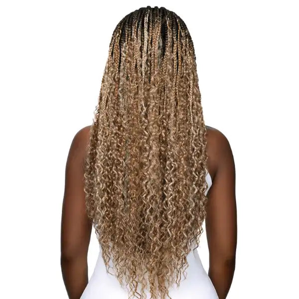 Perruque boho box braids lace wig 13X4 ombre blonde longue 30 pouces Outre