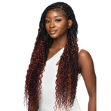 boho box braids lace wig ombre Burgundy 13X4 30 pouces Outre