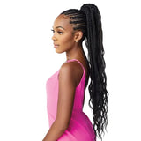 Boho Box Braids ponytail postiche long noir Outre Pretty Quick Wrap 32 pouces