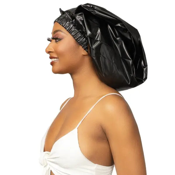 Bonnet de douche pour tresses large et noir plié Janet Collection Esha Braid