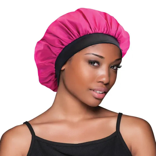 Bonnet en Satin Cheveux pour la nuit Fushia Evolve