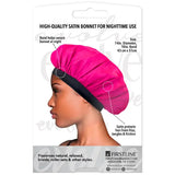 Bonnet en Satin Fushia Cheveux bouclés, frisés, crépus