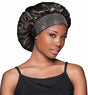 Bonnet satin noir avec strass et large bande - Evolve Luxe 