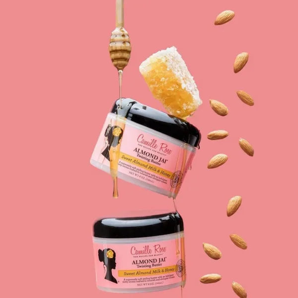 Camille Rose Natural Almond Jai Twisting Butter à l'Amande douce et au Miel adoucissant pour cheveux crépus, frisés, secs