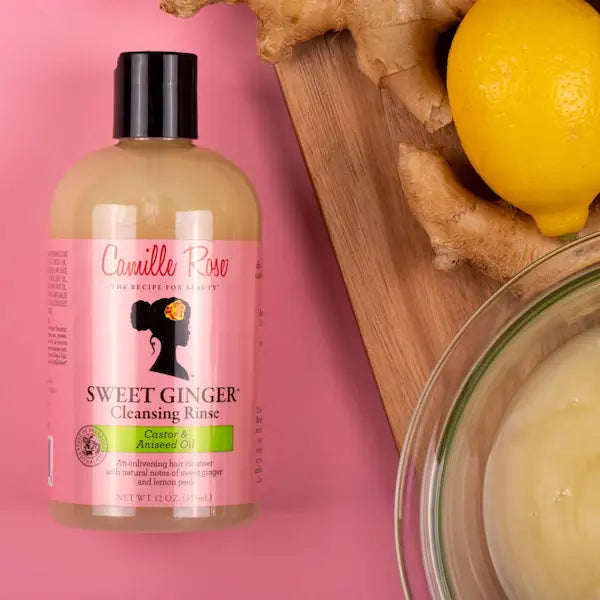 Shampoing doux au gingembre et citron Camille Rose pour cheveux crépus bouclés frisés