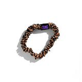 Chouchou fin en Soie de Mûrier Qualité Supérieure Skinny Scrunchie Leopard