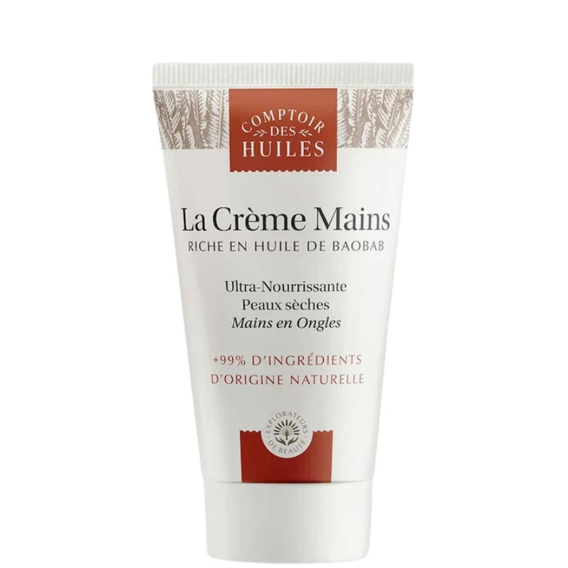 Crème Ultra-nourrissante pour mains sèches Comptoir des Huiles 99% d'ingrédients d'origine naturelle