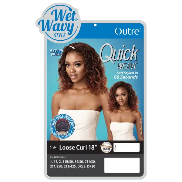 Demi-perruque wavy bob Loose Curl Outre Quick Weave