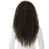 Demi-tête longue curly châtain Outre perruque quick weave Lumi