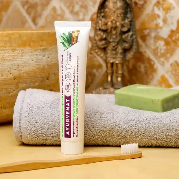 Dentifrice ayurvédique bio à l’extrait de plante de Miswak biologique - Ayurvenat