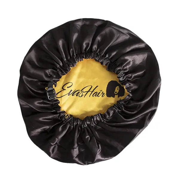 Bonnet de Nuit en Satin Noir avec lacet à Nouer - Evolve Luxe – Diouda