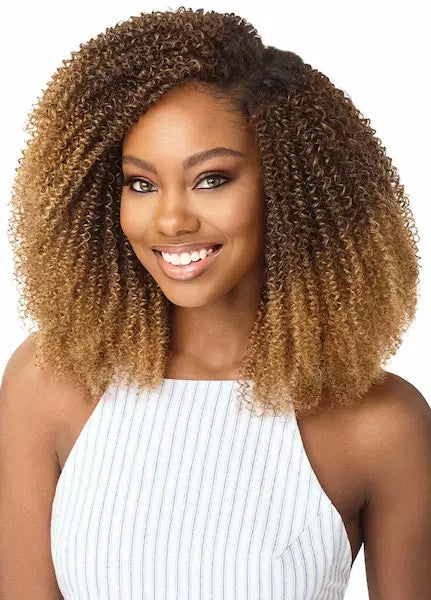 Extensions CLIP-IN- 9PCS blond Outré Big Beautiful Hair - 4C Corkscrew Afro teinte 2T1B/2730