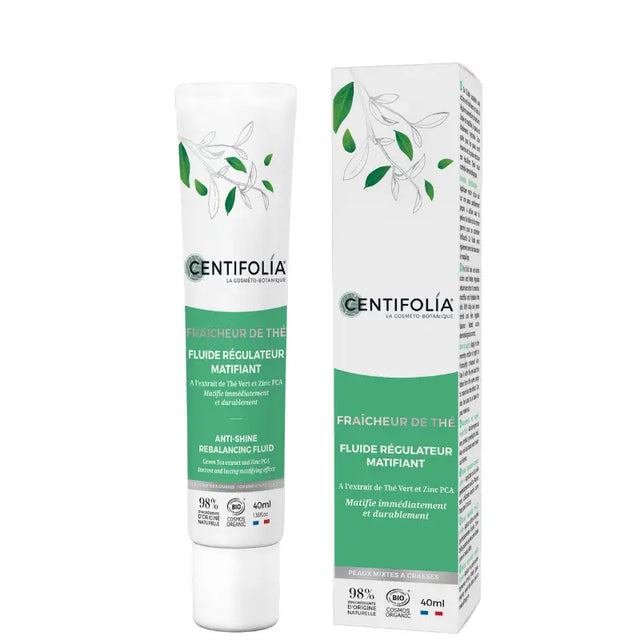 Soin visage Fluide hydratant matifiant bio Peaux mixtes à grasses au Thé vert et ZINC - PCA Centifolia