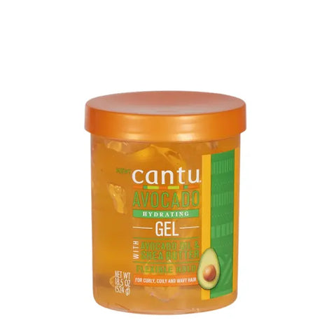 Cantu Avocado Hydrating Gel Flexible Hold - Gel hydratant tenue modulable à l'huile d'avocat et beurre de karité, pour les cheveux crépus, frisés et bouclés. Grand format 524 Gr