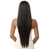 Lace HD Sleek Straight Black Perruque longue Outre Every 36