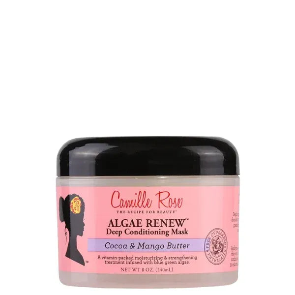 Camille Rose Algae Renew masque revitalisant et fortifiant aux algues, beurre de cacao et de mangue. Pot 240ML