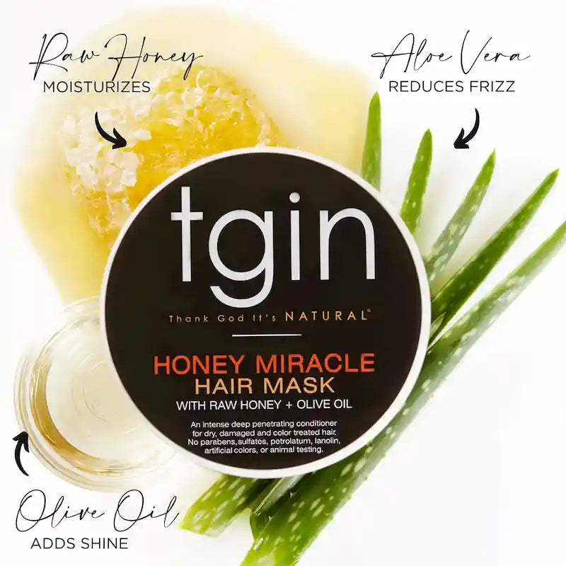 TGIN Honey Miracle Hair Mask au Miel hydratant et à l'huile d'Olive nourissante et adoucissante