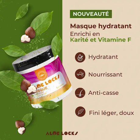 Masque hdyratant Aloe Locks au Beurre de Karité et Kératine