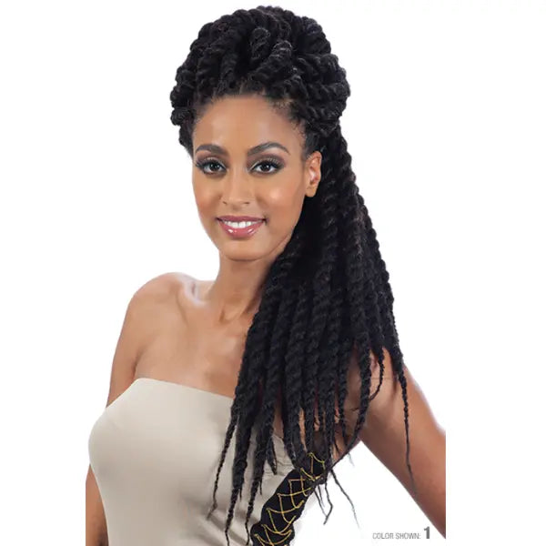 Mèches pour Twist Rajouts Afro Mojito Braid 16 pouces ModelModel en noir profond 1.