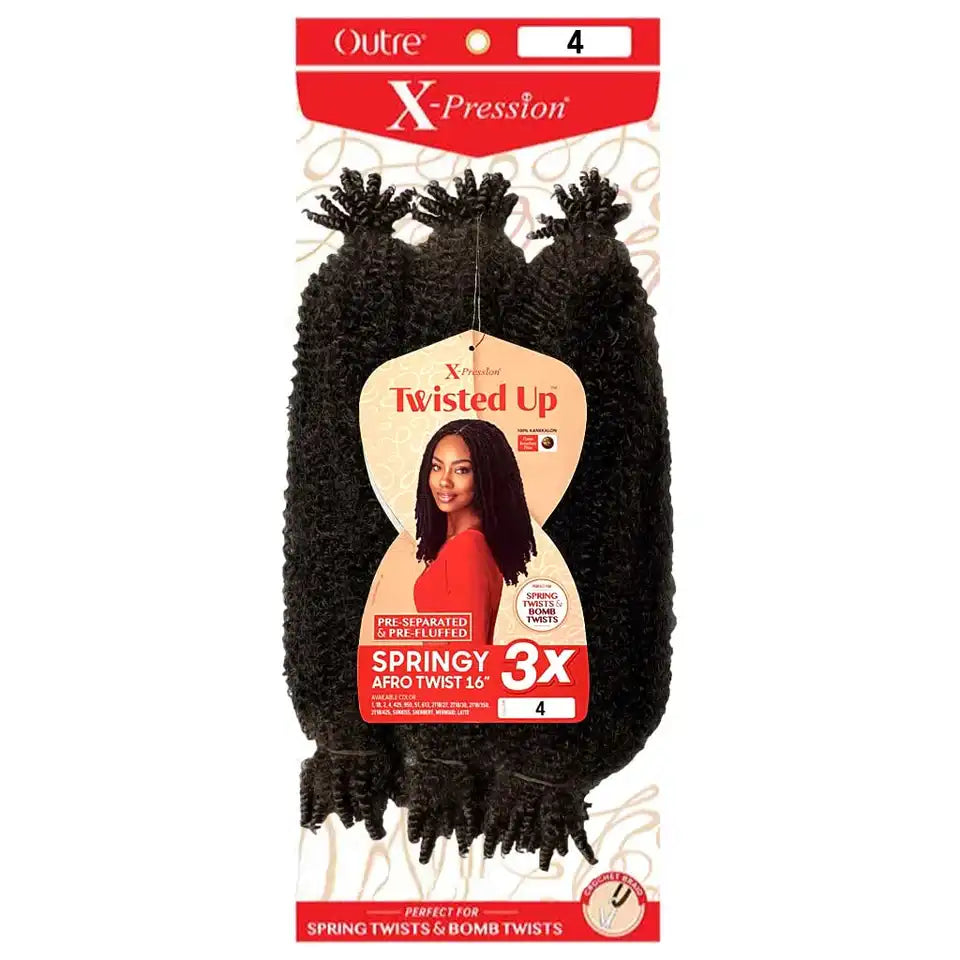 Mèches XPRESSION TWISTED UP SPRINGY AFRO TWIST Outré 16 pouces châtain 4