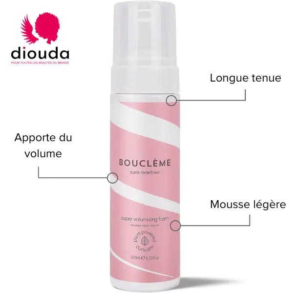 La mousse Coiffante Bouclème Définit et Apporte du volume aux cheveux bouclés frisés - 200ml