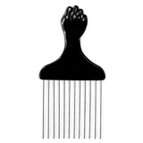 Peigne afro avec dents en metal pour apporter du volume à la racine des cheveux bouclés, frisés, crépus