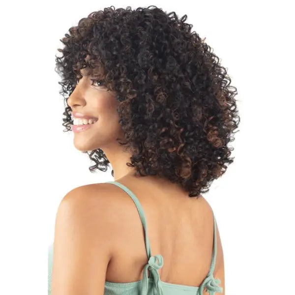 Perruque avec Frange Curly Bouclée chocolate BB-008 Model Model