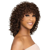 Perruque avec Frange Curly synthétique châtain Vanessa Hair D Pony