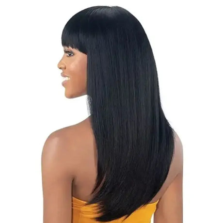 Perruque avec frange straight lisse noir Model Model KL-015