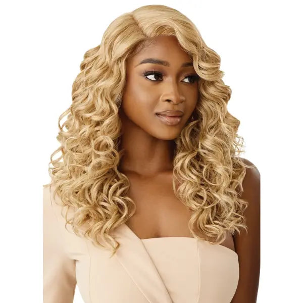 Perruque blonde Lace HD loose curl Outre Kamari