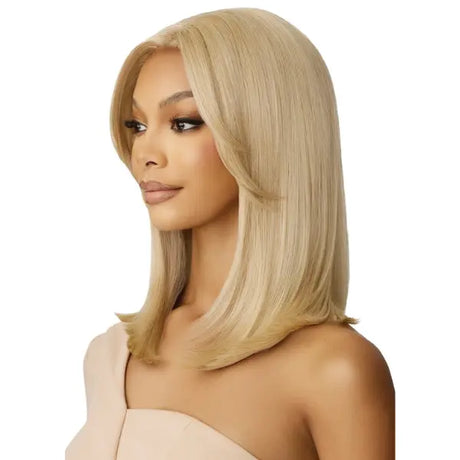 Perruque Blonde Lace Straight bob wig mi longue Outre Nayella