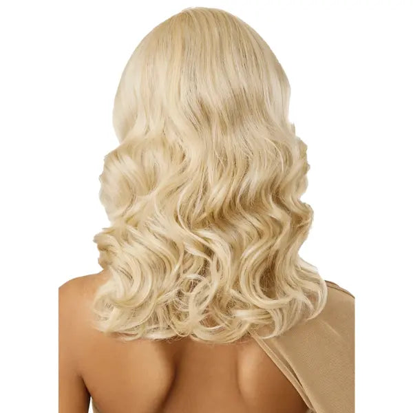 Perruque bob wavy long blond Outre sleeklay part Aluna