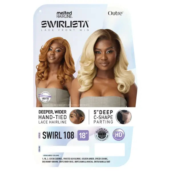 Perruque body wave lace HD 18 pouces Outre Swirl 108