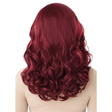 Perruque bordeaux lace HD wavy mi longue Outre Shelby