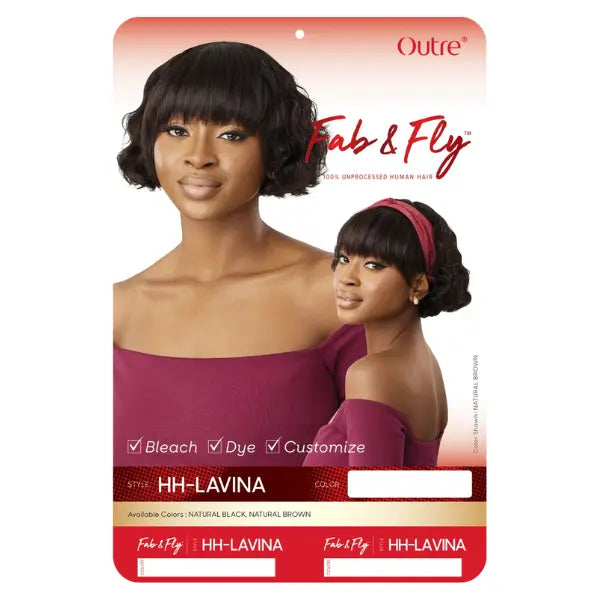 Perruque cheveux humains avec frange bob cut Outre Lavina