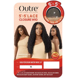 Perruque Closure Deep Wave longue peruvian water wave Outre