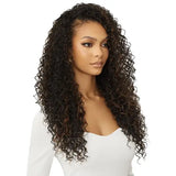 Perruque curly demi-tête longue couleur châtain quick weave Lumi