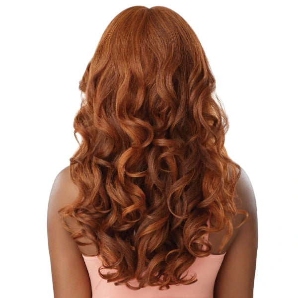 Perruque curly texture Yaki avec Frange couleur ginger Outre Nafessa