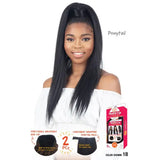 Perruque demi-tête lisse yaki straight longue ponytail Model Model Charm'd