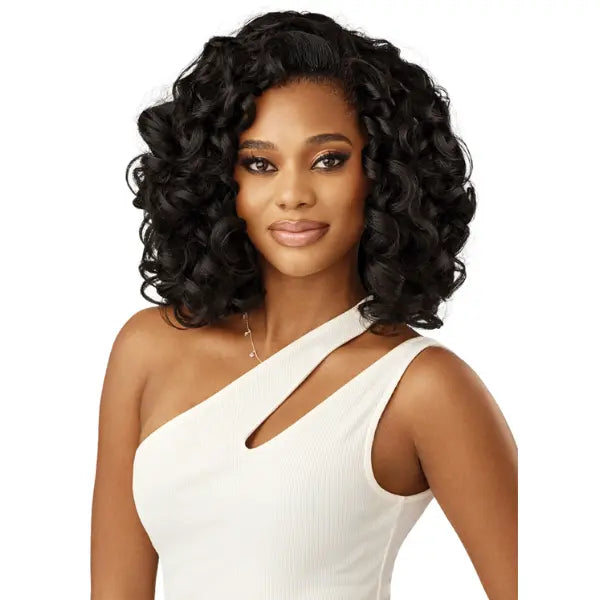 Perruque demi-tête quick weave curly bouclée noir Outre Winnie