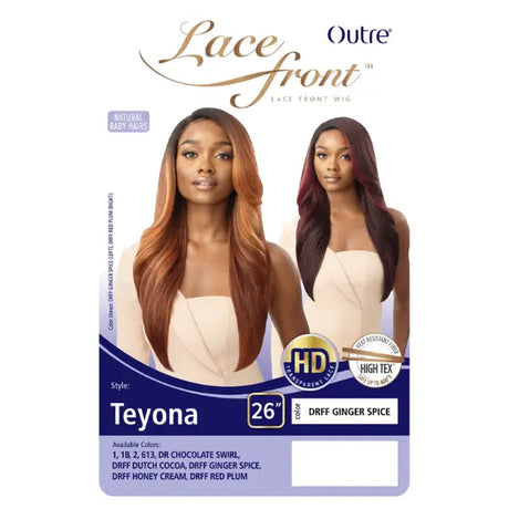 Perruque HD Transparent wavy longue 26 pouces Lacefront Outre Teyona