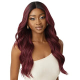 Perruque lace body wave middle part couleurs rouge bordeaux Outre Every38